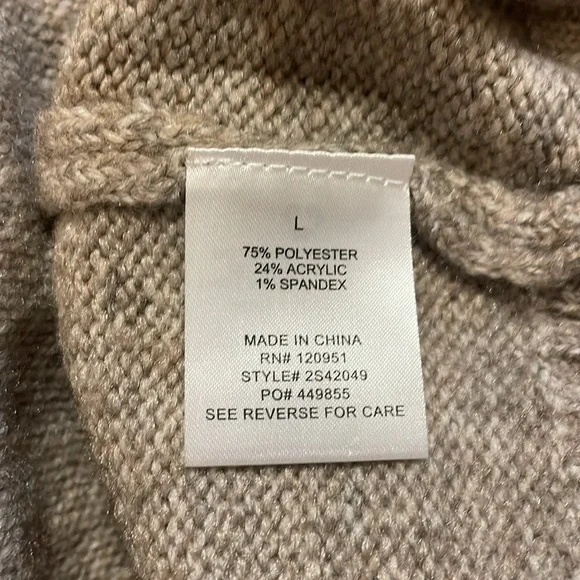 NWT Pink Rose longline cardigan in Stone (oatmeal tan color), size Large - Picture 10 of 11